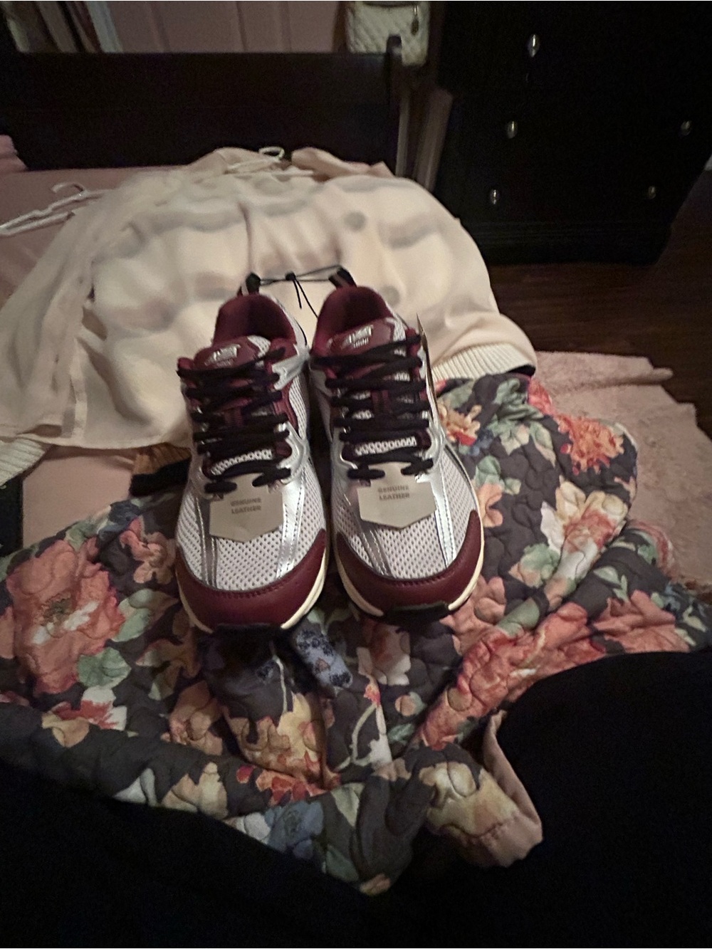Avia Maroon and White Women's Athletic Sneakers